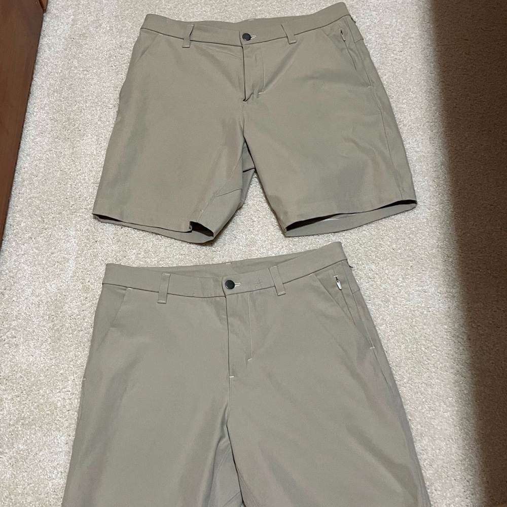 Mens lululemon khaki shorts (size 31) two pairs
